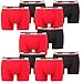 Produktbild 10 er Pack Levis Boxer Brief Boxershorts Men Herren Unterhose Pant Unterwäsche, Farbe:786 - Red/Black, Bekleidungsgröße:M