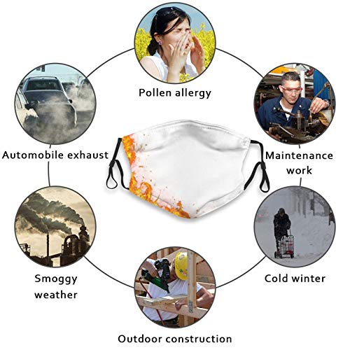 yanfind Fire Natural Flame Extinguisher Heat Temperature Hell Abstract Bonfire Exploding Glowing Inferno Dust Washable Reusable Filter and Reusable Mouth Warm Windproof Cotton Face