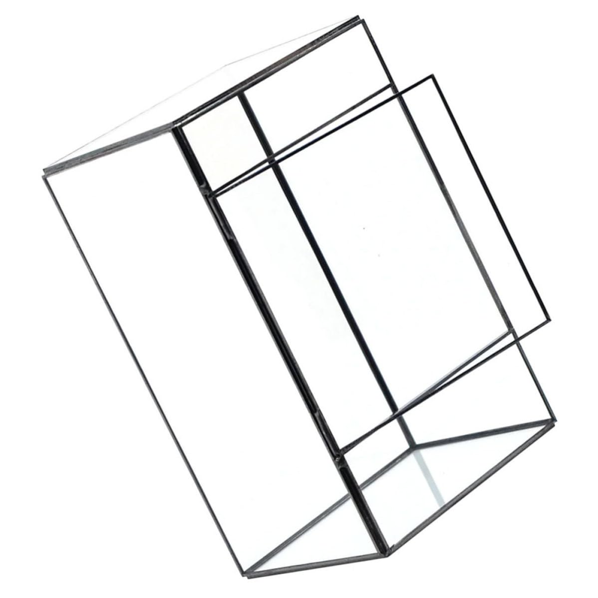 Terrario de Vidrio para Plantas de Mesa Negro, Contenedor de Terrario | Terrarios Plantas de Vidrio, para Suculentas y Flores, Uso en Casa y Decoración de Habitación