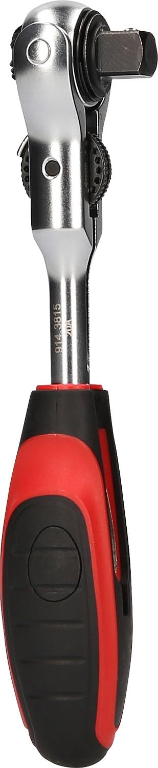 KS Tools 914.3815 Cricchetto a testa snodabile con impugnatura mini a T MODIFIX da 3/8", 72 denti, 0°+90°