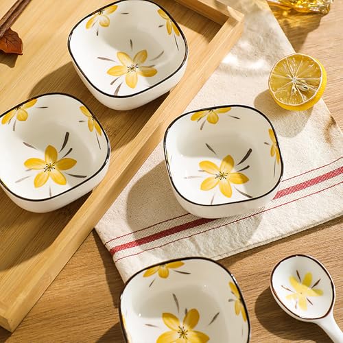 Image of YANCI 200ML Ceramic Dipping Bowls - Set of 12 | Microwave & Dishwasher Safe | Mini Bowls for Soy Sauce, Chutney, Ketchup, Jam & Spices | Elegant Tableware for Sushi & Snacks