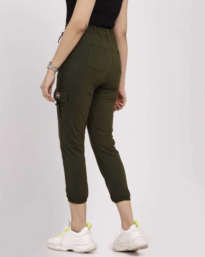 V3E Women's & Girl's Casual Joggers Pants Sweatpants Yoga Bottoms Soft Brushed Sports Track Pants (Dark Green,28) 1