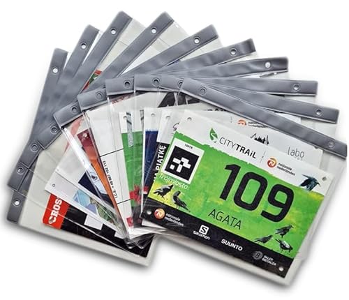 RUNGIFT Startnummernhüllen Lauf – 10er Set Klare Schutzhüllen für Startnummern – Passend für Rungift Medaillenhalter – Transparentes Etui für Laufnummern, Marathon & Trail