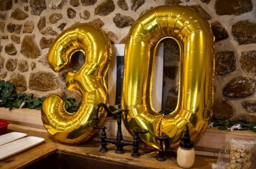 Image of Number 0 Balloon Birthday Decorations, 40In Gold Balloons for Party | Eye-catching Appearance, Perfect Decorative Centerpieces, Convenient Self-sealing Structure, Widely for Various Occasions