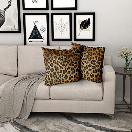 Granbey PILLOWBROWNLEOPARD20 Brown Leopard Throw Pillow Cover thumb #6