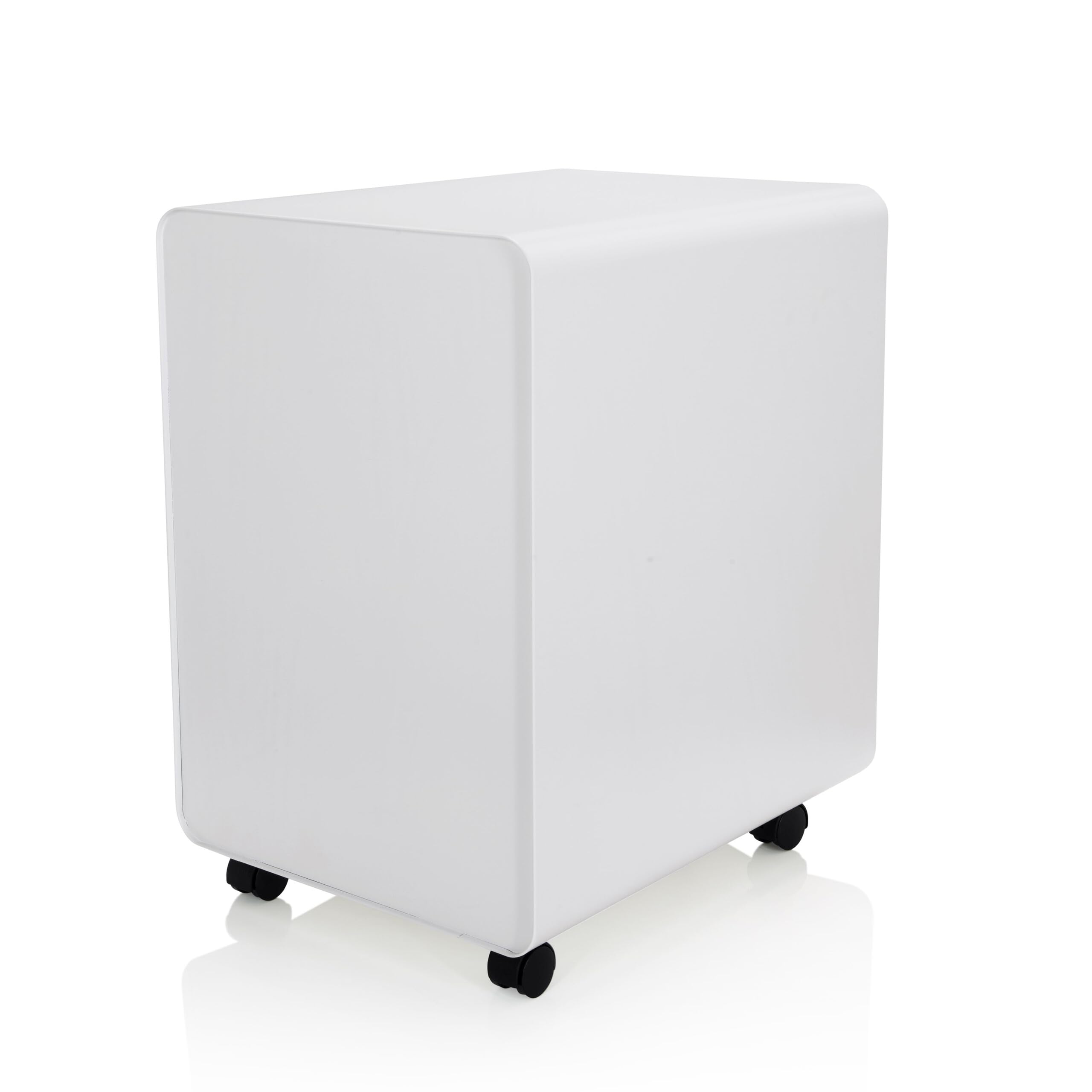 HJH Office 743015 Piedistallo mobile COLOR PLUS I Acciaio Bianco Cassettiera con rotelle, cartella sospesa A4, chiusura a chiave