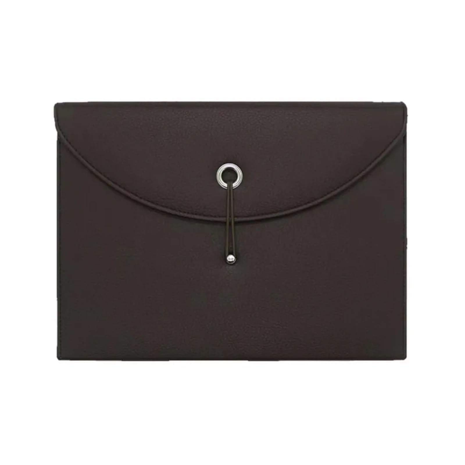 Cartellina Portadocumenti Borsa portadocumenti in pelle PU impermeabile con 13 tasche, portadocumenti espandibile, portatile, multifunzionale, formato A4(Brown)