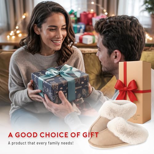 Womens Slippers, Cozy Memory Foam House Shoes with Plush Faux Fur, Warm Winter Non-Slip Slippers Indoor/Outdoor, Gift for Women3