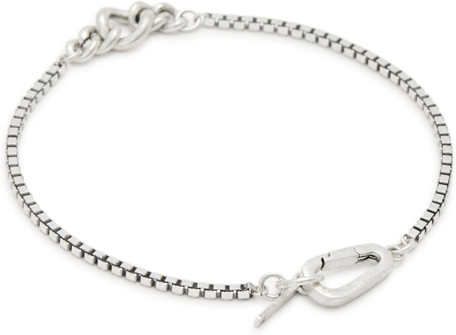 AllSaints メンズ シグネチャー カーブチェーンリンクブレスレット, One Size, 真鍮, 宝石なし