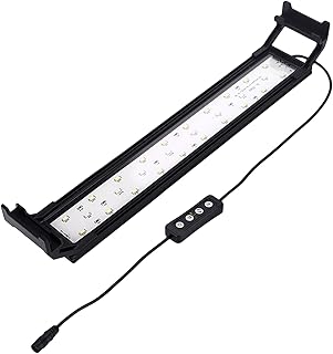 Hosioe Luz de aquário de 8 polegadas com temporizador Luz submersível de tanque de peixes Brilho ajustável 3 modos de luz Braçadeira de iluminação LED para aquário Luz de clipe de tanque de peixes