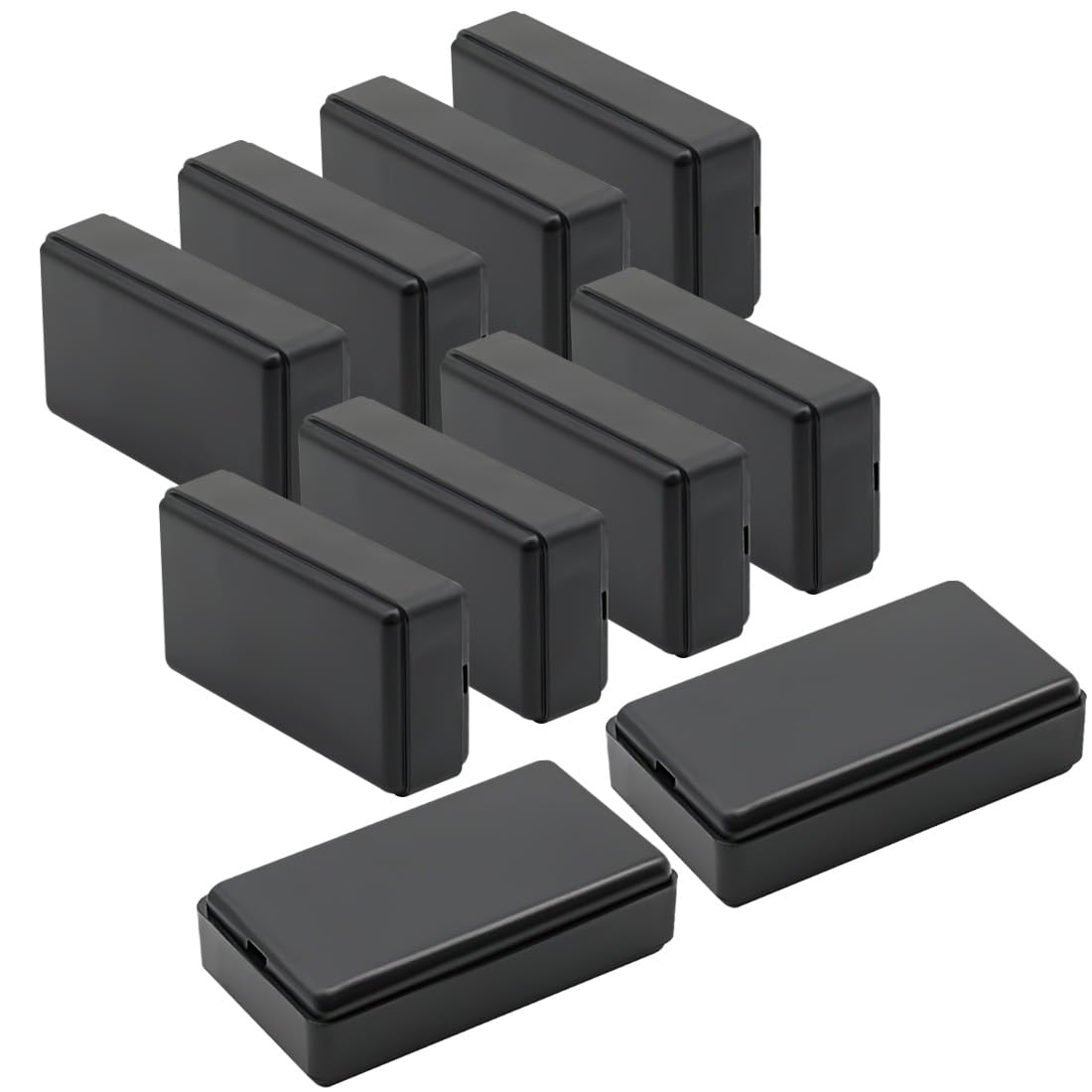 LeMotechProject Box 10 Pieces ABS Plastic Electrical Project Case Small Junction Box for Electronics Black 2.0 x1.1 x0.6 inch (50 x 28 x 15 mm)