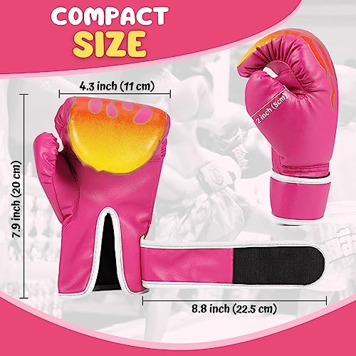 Flexzion Kids Boxing Gloves For 3 To 8 Years, 4 Oz Fire Pink Boxing Gloves For Children Sparring Youth Boxing Gloves Junior Training Mitts Punching Bag Gloves For Kickboxing, Mma, Muay Thai, Training #TOP5