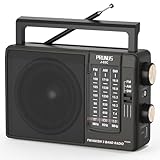 PRUNUS J03C AM FM Radio Portable USB or AA Battery Operated for Home/Outdoor, Large Speaker Excellent Sound, Excellent Reception, Large Tuning Knobs, Gifts for Seniors, No,Internet Radio/Shower Radio