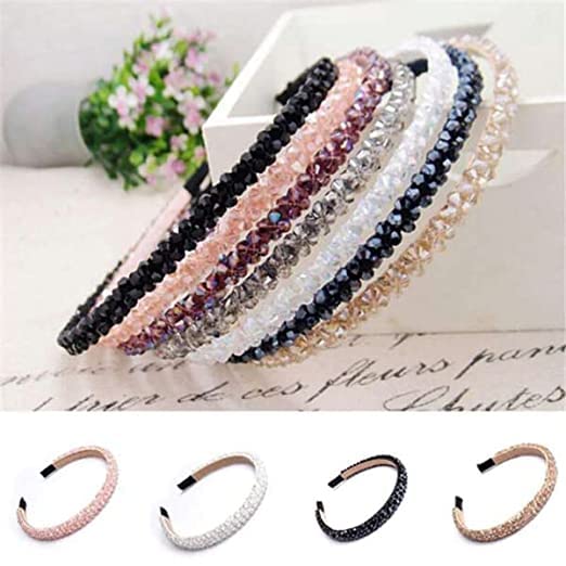 Korean Style Hairband Hair Accessories Headbands Shinny Crystal Beaded Hair Hoop for Women - Multicolor (B0BWVB7GMJ) Amazon Price History, Amazon Price Tracker