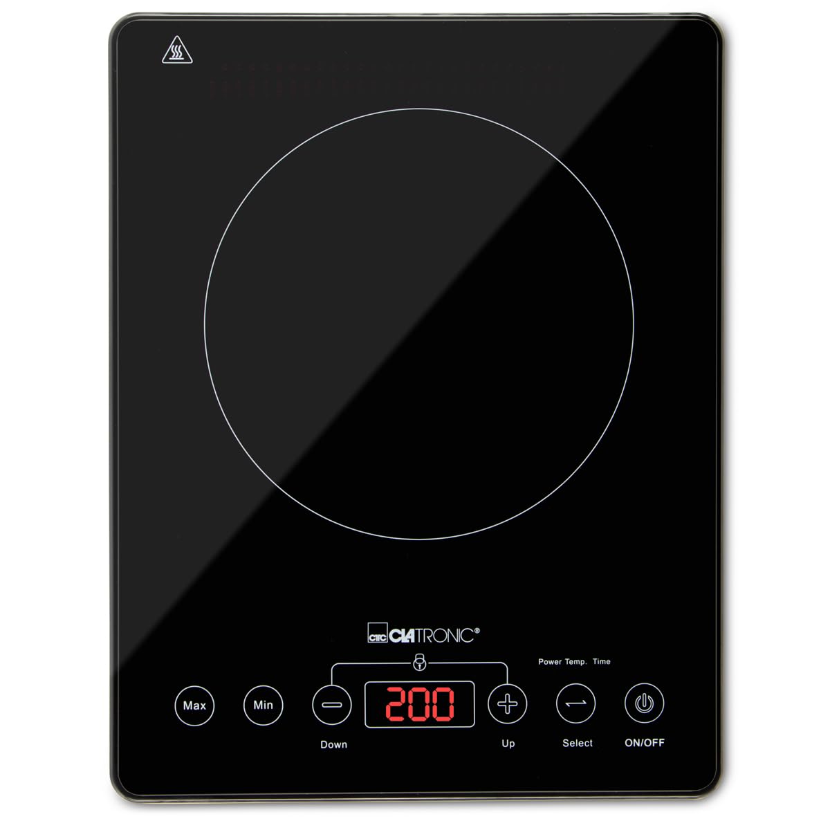 Clatronic® Induktionskochplatte | Kochplatte mit Sekundenschneller Erhitzung durch Induktion | Herd mit ECO-Save für 55% Zeitersparnis | Induktionskochfeld mit automatischer Topferkennung | EKI 3569