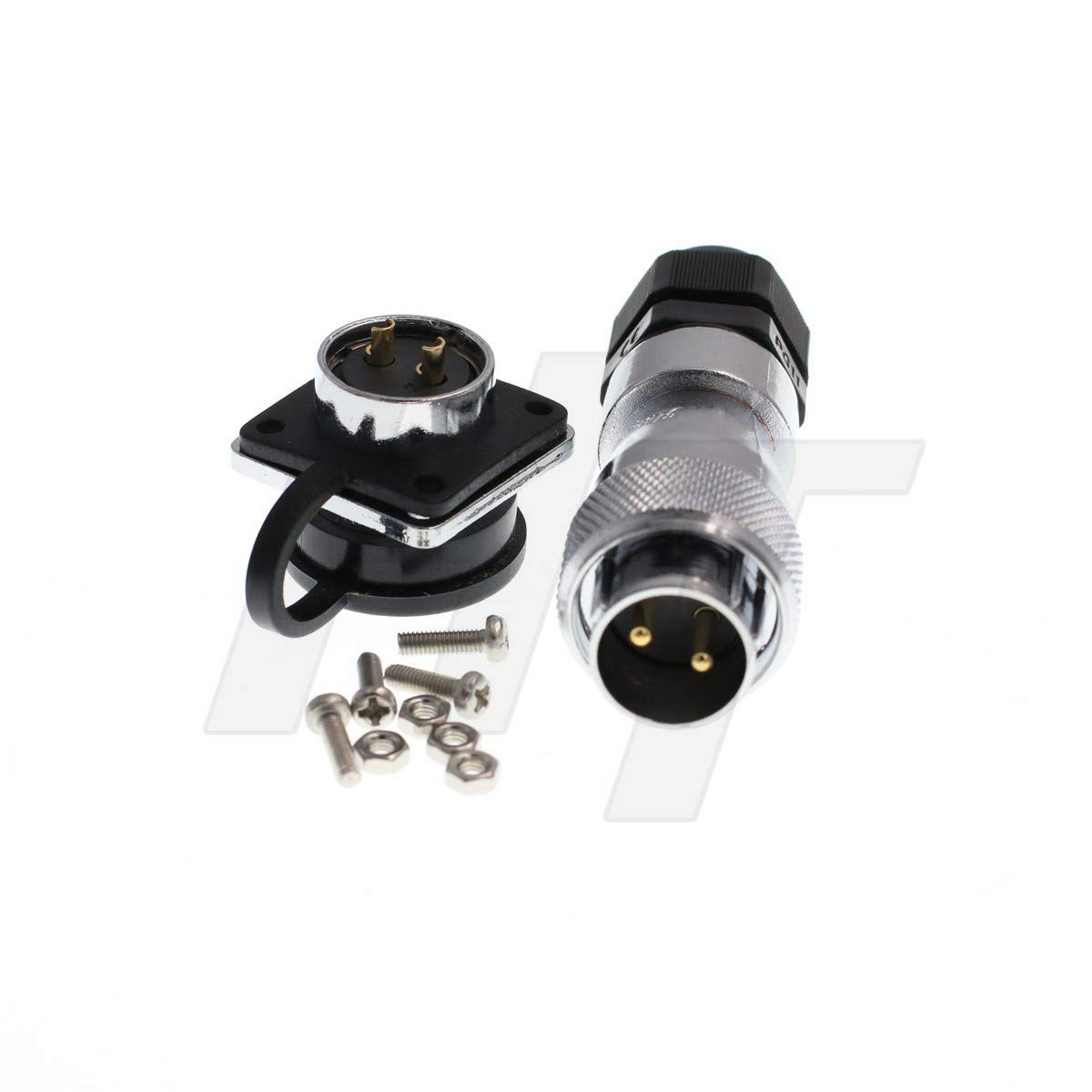 HangTon HF20 Circular Plug Panel Chassis Socket Metal Industrial Power Connector PG11 (2 pin 500V 25A)