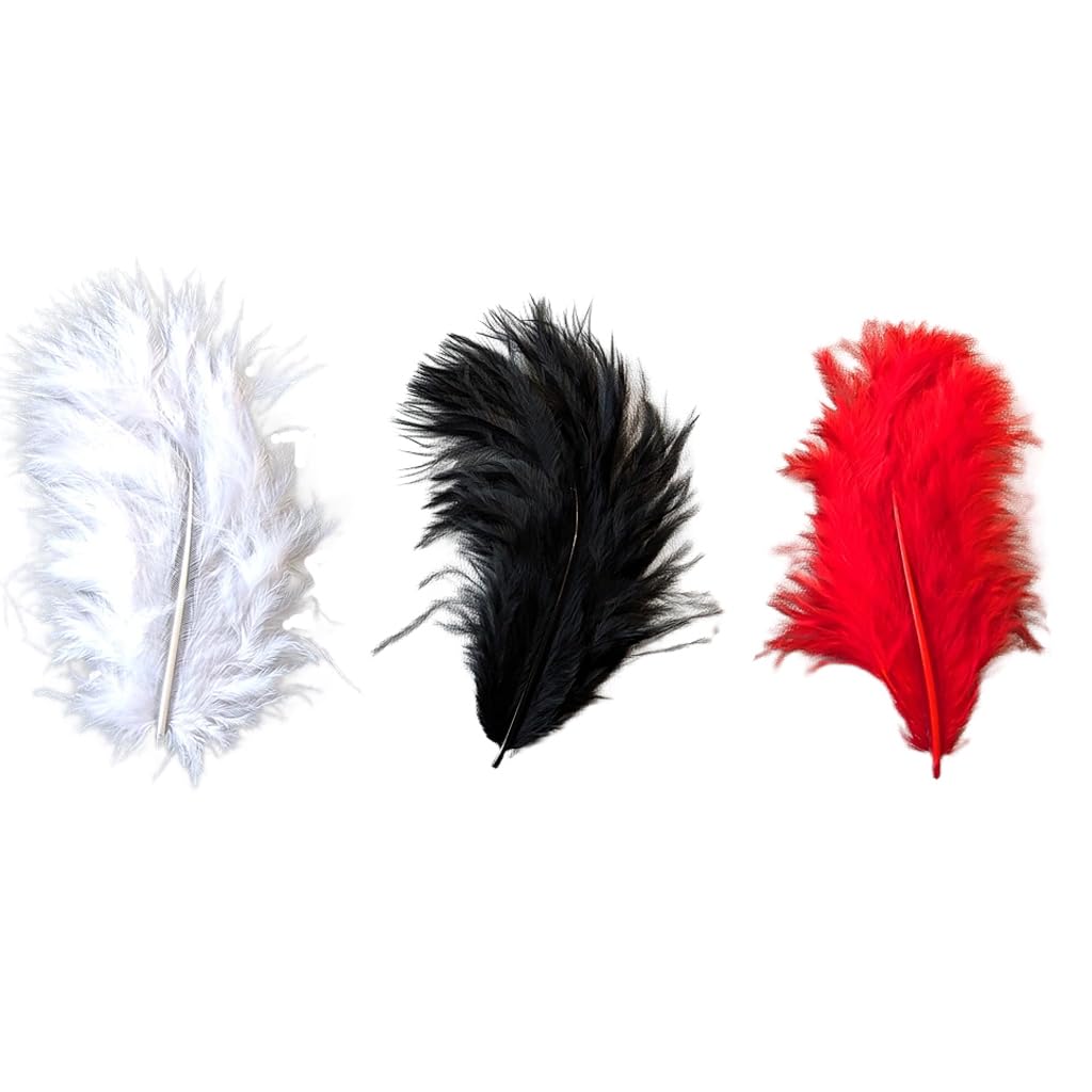 Amazon | 羽・羽根・装飾・パーツ・フェザーマラボー小（10枚）赤