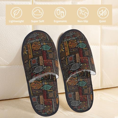 Polynesian Turtles Print House Slippers For Women And Men,Soft Slippers With Memory Foam,Non-Slip Indoor Home Shoes2