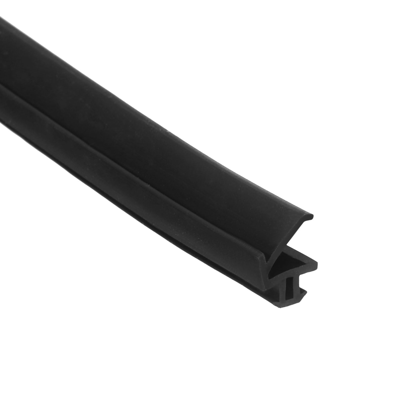 Nexarelle Kerf Weather Stripping Seal Strip (19.68ft x 5/16") - P Shape Kerf Noise Reduction Rubber Flange Window Weatherstrip Seal for Door Frame Windows Card Slot, Black