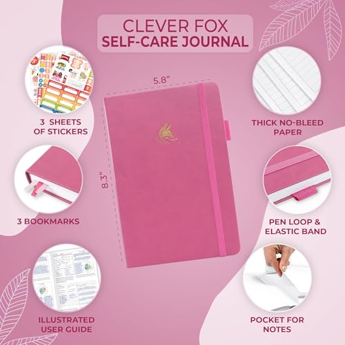 Clever Fox Self-Care Journal – Daily Reflection Notebook – Mental Health & Personal Development Planner, Meditation & Mood Log, A5 (Violet Blossom) - Image 4