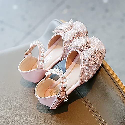 Girls Sandals Bowknot Single Girls Dancing Sandals Baby Pearl Shoes Infant Shoes Shoes Kids Crystal Little Fuzzy4