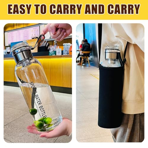Bouteille d'eau en verre 1200ml avec infuseur à thé nomade
