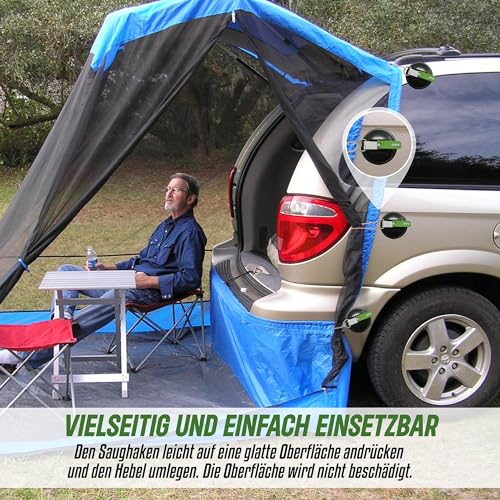 Dofix 2er Set Saugnapf mit Haken Saughaken bzw. Saughalter zur leichten Befestigung ohne Bohren Saugnapfhalterung bis zu 12kg inkl. 2 SHaken für Haushalt und Camping