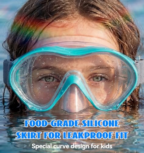 Aegend Kids Swim Goggles Snorkel Diving Goggles with Nose Cover for Kids 3-15, Knitted Fabric Strap, Anti-Fog No Leak - image 3