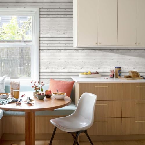 Commomy 10 Pcs Faux Wood 3D Wall Panels Peel and Stick -11.8\"x11.8\" Ultralight Thin PVC 3D Faux Wood Panels for Walls Shiplap Planks for Kitchen, Living Room,RV, Interior Wall Decor - Thumbnail 7