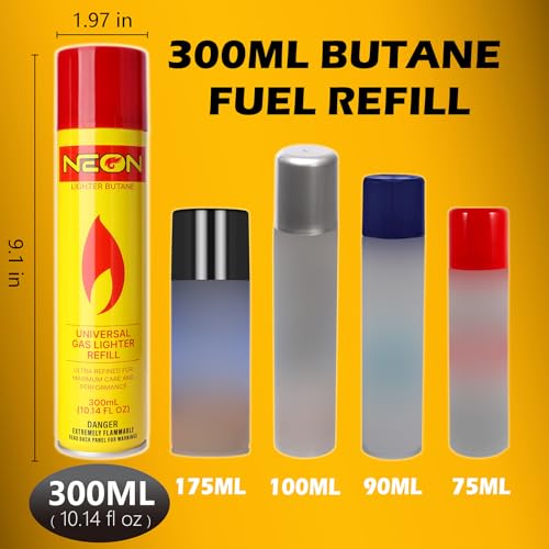 image for NEON Butane Fuel Refill, 300ml Ultra Refined Lighter Fluid, Premium 99