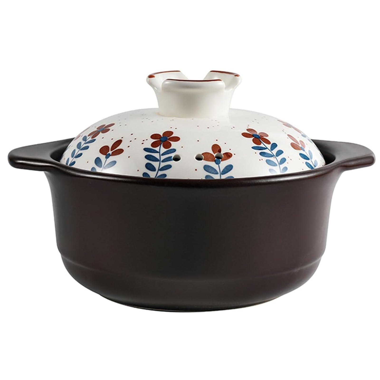 Ceramiczny garnek do gotowania, garnek do gulaszu z pokrywką, chińska ceramika do powolnego gotowania, idealny do gulaszu, zup i zapiekanek, trwały i łatwy do czyszczenia, pojemność 3,5 l