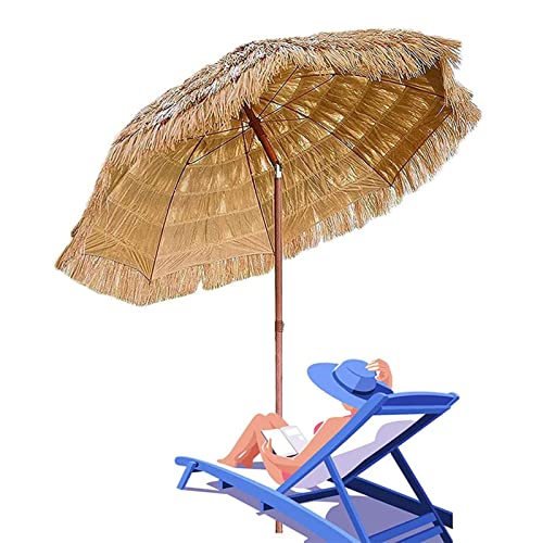 GHARAZ Parasol de Plage Inclinable,Parasol Hawaïen Portable,Parasol de Jardin Extérieur,Protection Solaire, Hauteur Réglable