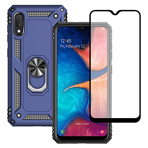 Samsung Galaxy A10E coque bleue et verre trempé pour protection active