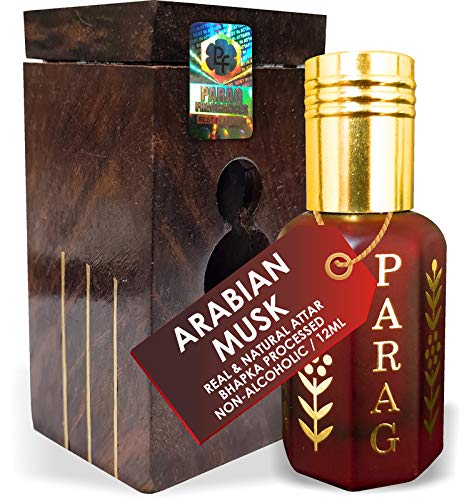 Parag Fragrances Arabian Musk Attar 1 Tola / 12Ml (Grade1) With Handcrafted Wooden Box (Natural, Bhapka Processed, Long Lasting & Alcohol Free Attar)