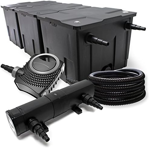 Wiltec Teichfilter Set 12000L - CBF-350 Filter Mit 36W UVC Klärer Komplettset