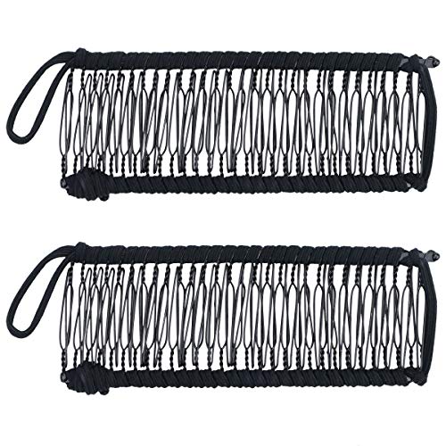 BILLIOTEAM 2 Pcs Banana Hair Clip Adjustable Stretchy for Fine Thin Hair, Great Hair Accessories for Kinky,Banana Hair Clip Comb for Thick Hair Curly Hair Works, Easy Hairstyles, Comfy UpDos