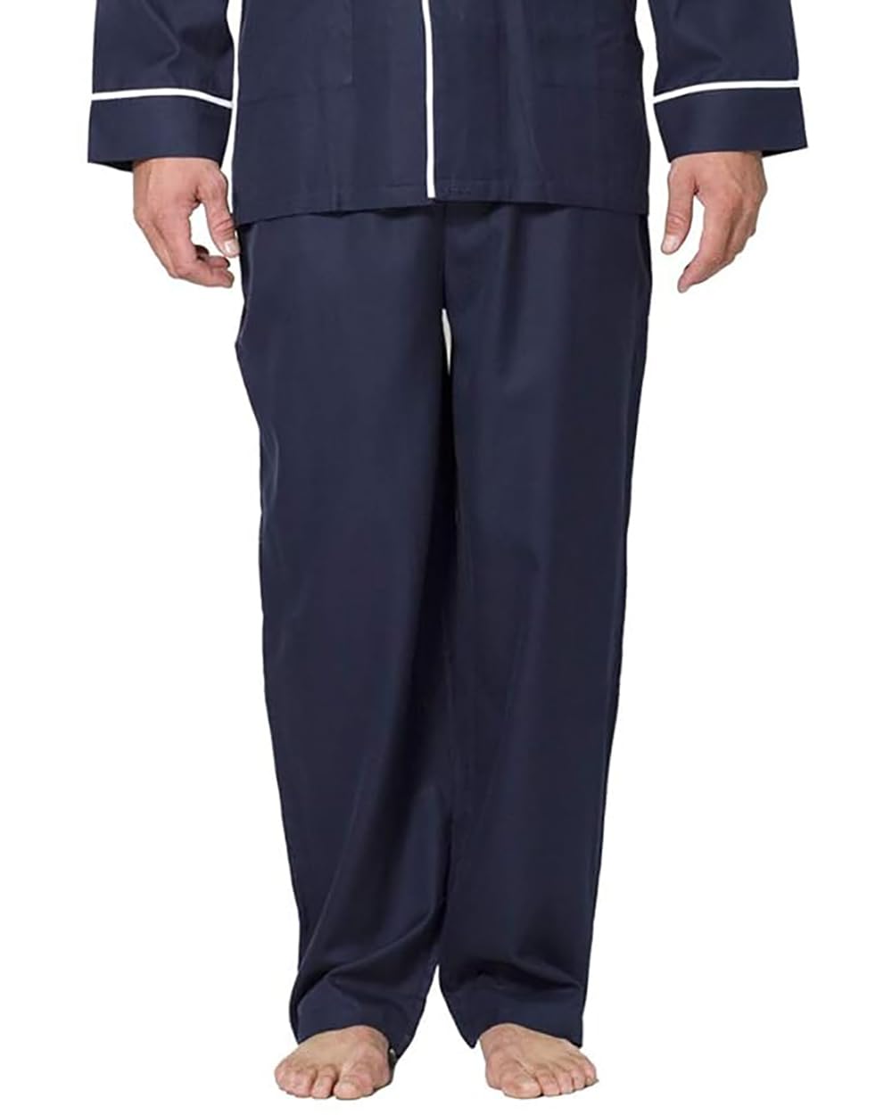 INTIMO Conjunto de pijama largo de espiga para hombre con ribetes