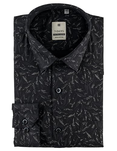 Image of 7-DAYS Men's Premium Printed Shirt - 100% Cotton, Regular Fit, Full Sleeve, with Pocket - Versatile for Formal Occasions and Casual Wear