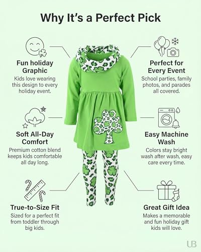 Image of Unique Baby Girls Kids Toddler 3pc Outfit Set Long Sleeve Lightweight Tunic Top Leggings and Scarf
