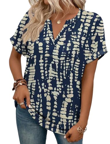 Image of WIHOLL Womens Blouses Spring Tops Short Sleeve Shirts Dressy Casual Summer Vacation Fashion Clothing 2026