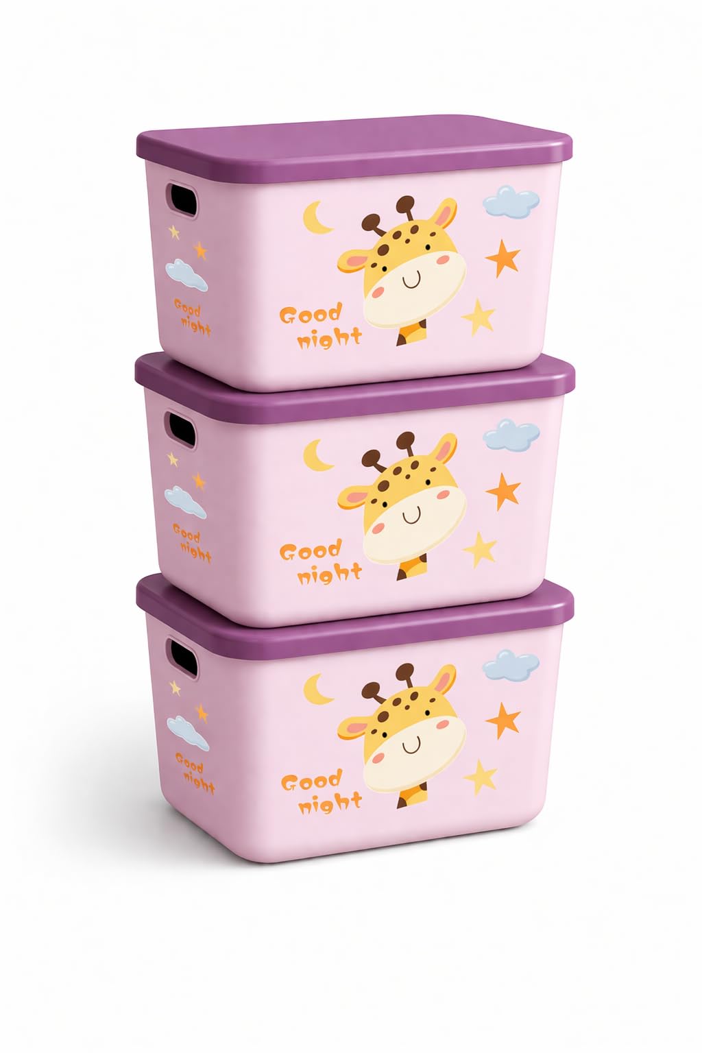 Multipurpose Plastic Storage Container with Lid - Extra Large Stackable Box for Clothes, Toys, Books, Closet & Home Storage | Purple - Pink (36 x 25.5 x 25 cm, Pack of 1)-image-32