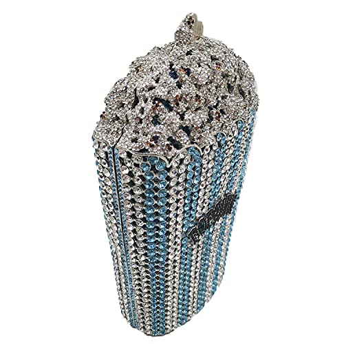 Image of DJBM Luxury Women Popcorn Rhinestone Evening Bag Funny Crystal Handbag Novelty Diamond Clutch Purse for Evening Party Prom