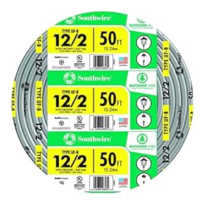 Southwire 13055922 12/2WG UF Wire 50-Foot, Copper