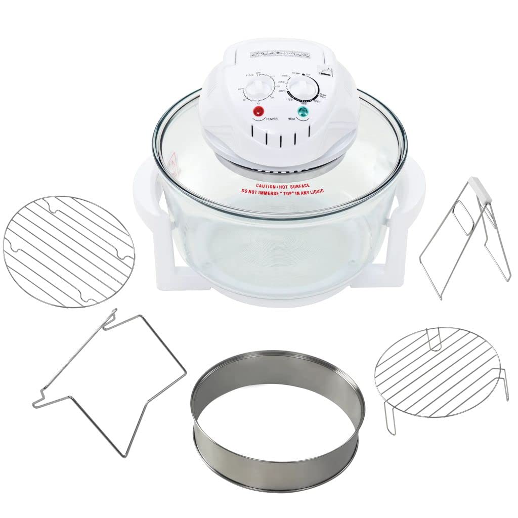 Ayhao2 Four à convection halogène avec bague d'extension 800 W 10 L