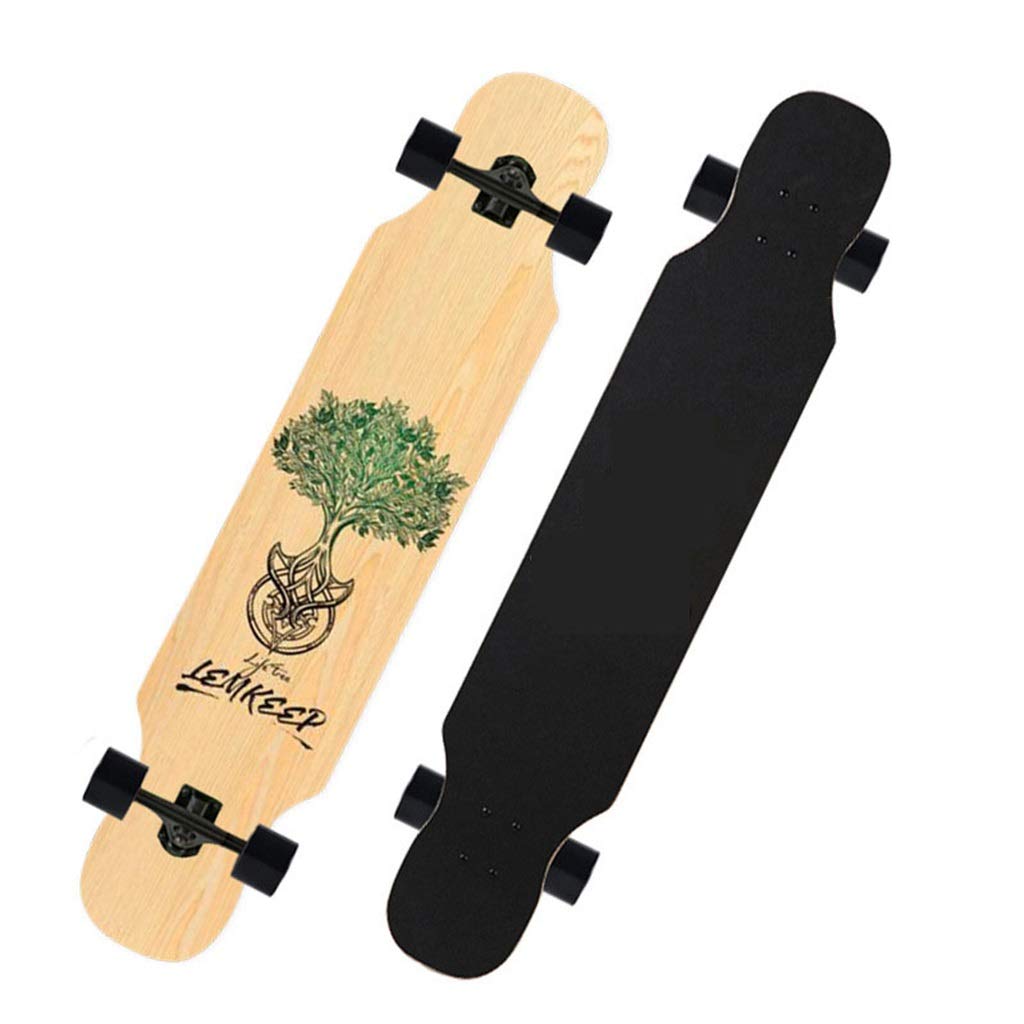 YEENUO 42x9 pouces Longboard Skateboard Cruiser Drop Through 8 Plis Maple Complete Longboards Skateboard Dancing, Cruising, Curving, Freeride Slide, Freestyle et Downhill Freestyle Cruiser pour adol