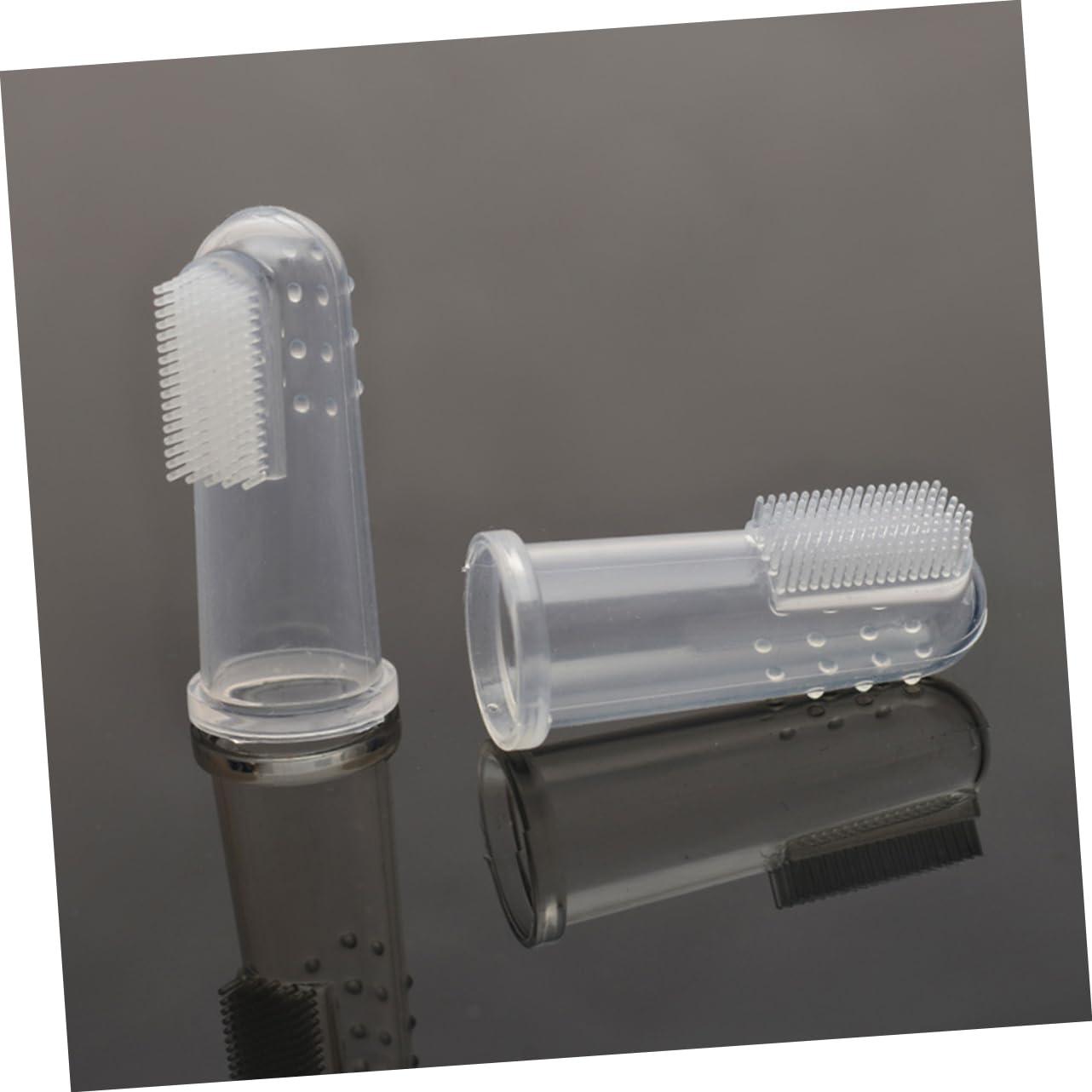 Kisangel Finger Toothbrush for Cats Pet Oral Brush Pet Cleaning Brush Set Silicone Bristles