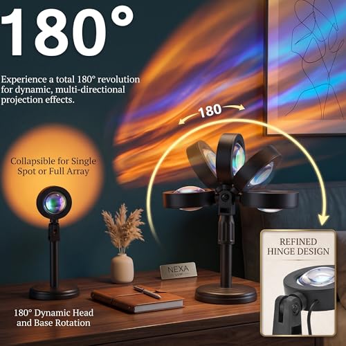 Generic Multicolor Sunset Projector with 360 Rotation & App Control — view 4