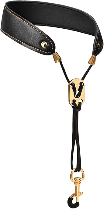 Miwayer Sax Neck Strap Professional Saxophone Harness Leather Padded Soft Neck Sling For Baritone Alto Tenor Soprano Baritone
