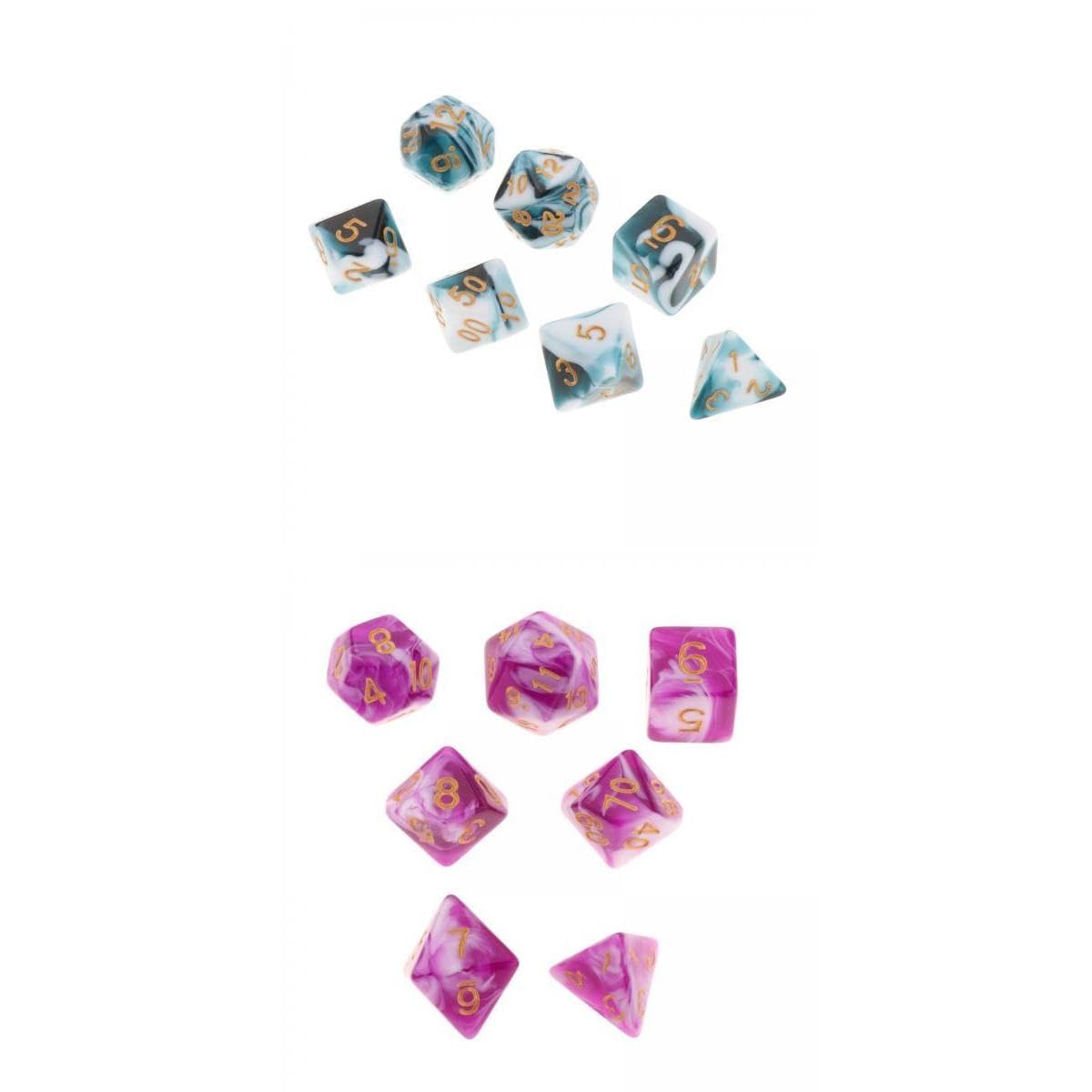 ATORSE Toy 2 Set Polyhedral Dice Board Games Double-Colors Family Games for DND RPG -Toys & Hobbies-Games-Role Playing Games-Dungeons & Dragons-Accessories & Dice-image-44