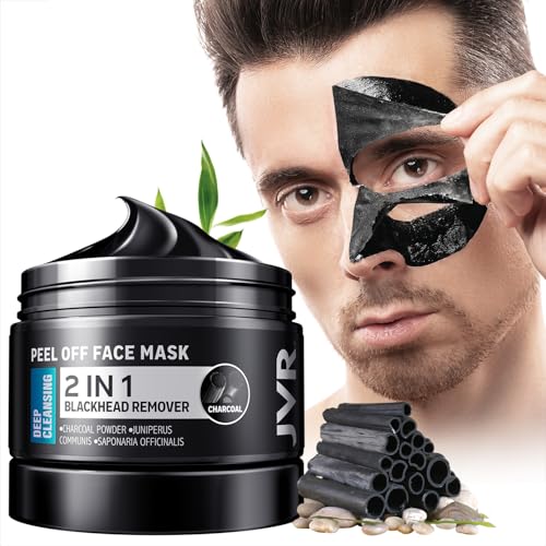 JVR Blackhead Remover Maske, Bambuskohle Tiefenreinigung Peel Off Maskes, Peelingmaske für Entfernt Mitesser, Poren Reinigen, Öl Kontrolle, 240ml